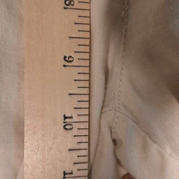 NEW Old Navy Crop Pants Womens 6 Ivory 100% Linen Pockets Career Boho - Picture 9 of 13
